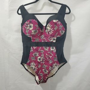 Adore Me Plus 44DD One Piece Floral Print Swimsuit